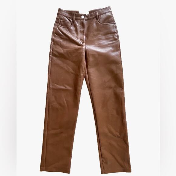 Aritzia Brown faux leather Pants Set - Picture 2 of 12